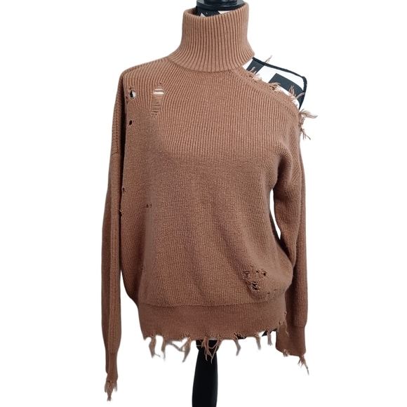 Lovers and Friends Sz XS Arlington Distressed Wool Blend Jumper Sweater - Picture 2 of 14